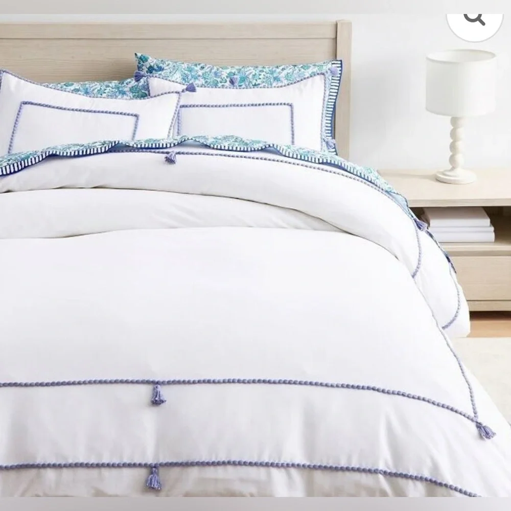 NWT Pottery‎ Barn Teen Border Tassel Duvet Cover Twin